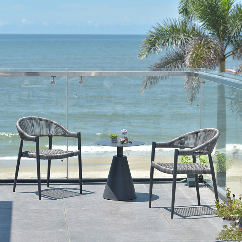 Boho Wicker Dining Set 1/3/5/7 Pcs Light Gray Dining Table Set