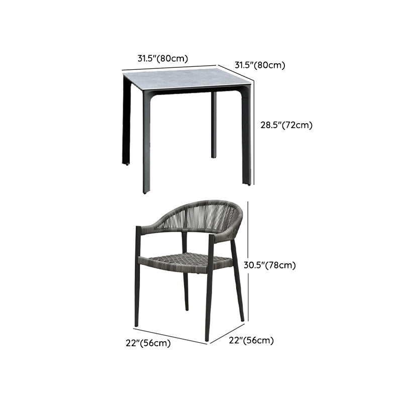 Boho Wicker Dining Set 1/3/5/7 Pcs Light Gray Dining Table Set