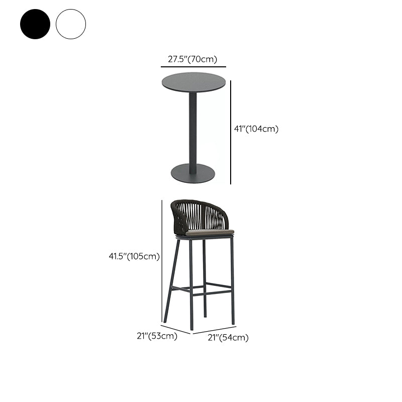 Industrial Style 1/3 Pieces Round Bar Table Set Metal Bar Height Set for Outdoor