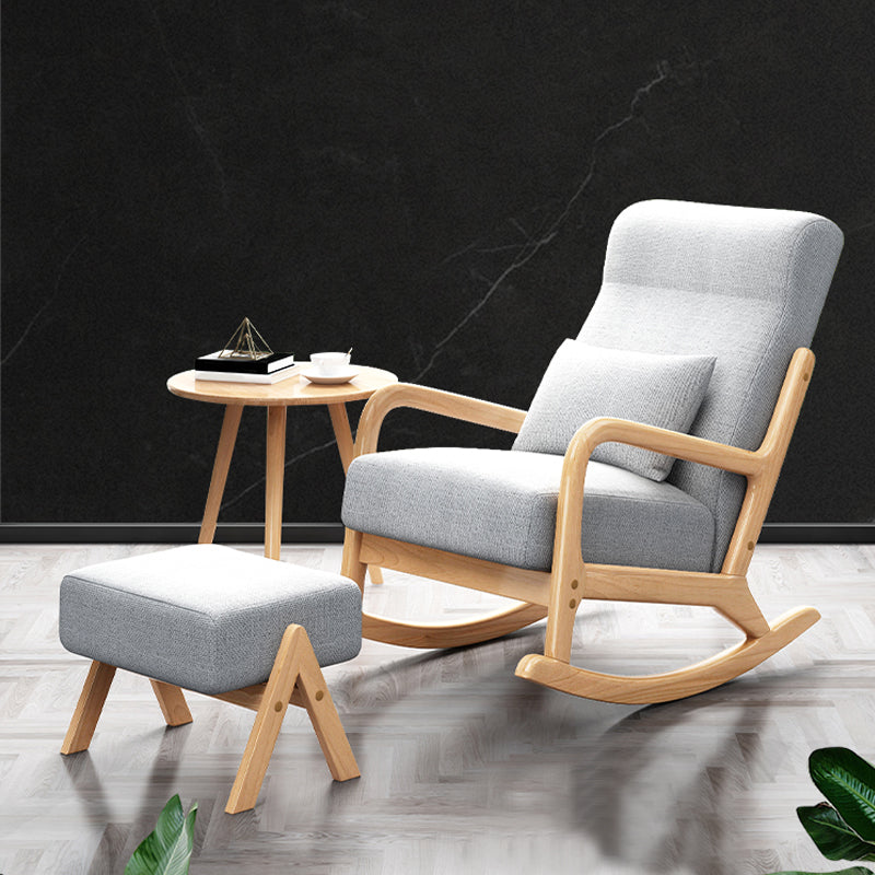 Simple Style Lounge Chaise Lazy Chair Wood Rocking Chair for Living Room