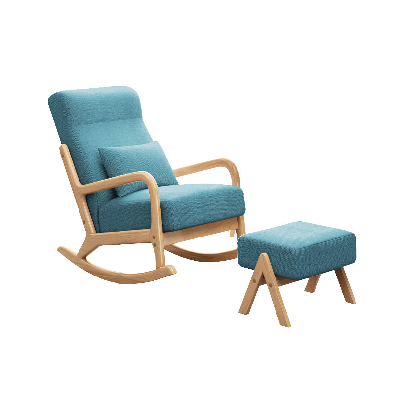 Simple Style Lounge Chaise Lazy Chair Wood Rocking Chair for Living Room