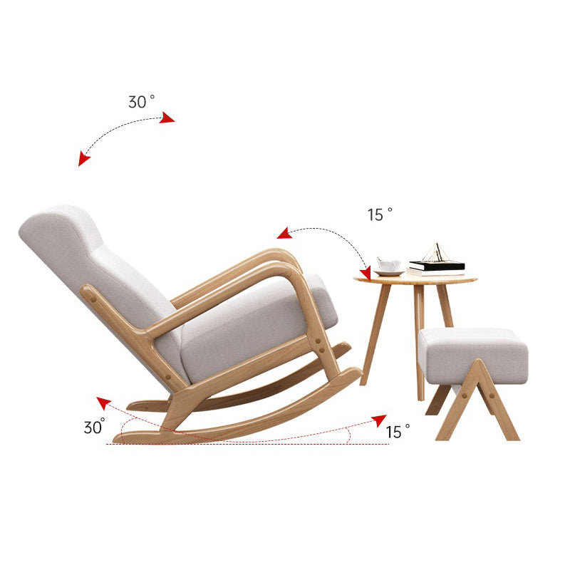 Simple Style Lounge Chaise Lazy Chair Wood Rocking Chair for Living Room