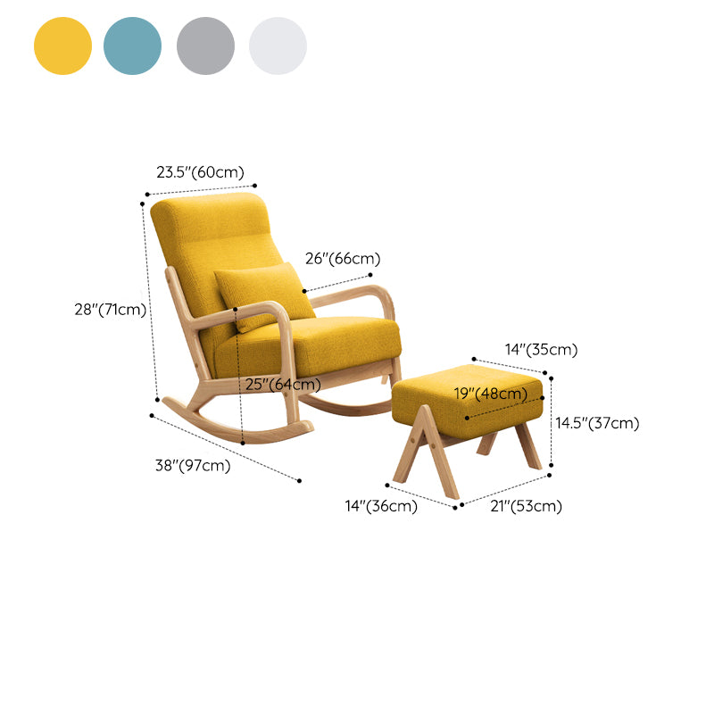 Simple Style Lounge Chaise Lazy Chair Wood Rocking Chair for Living Room