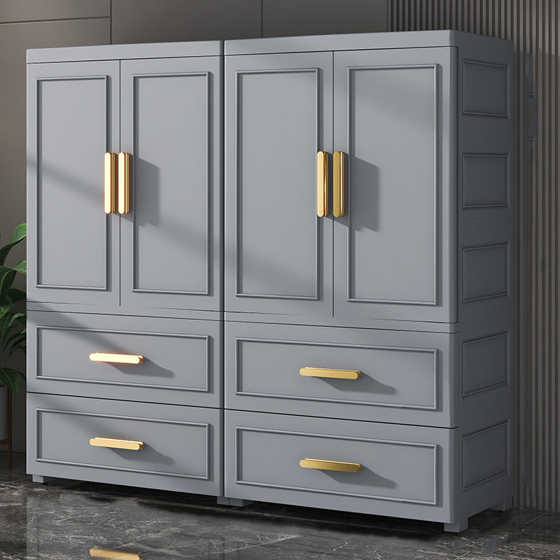 Contemporary Hanging Clothes Rack Plastic Wardrobe Armoire for Home