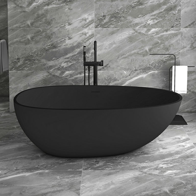 Modern Style Freestanding Soaking Bathtub Stone Free Form Bathtub