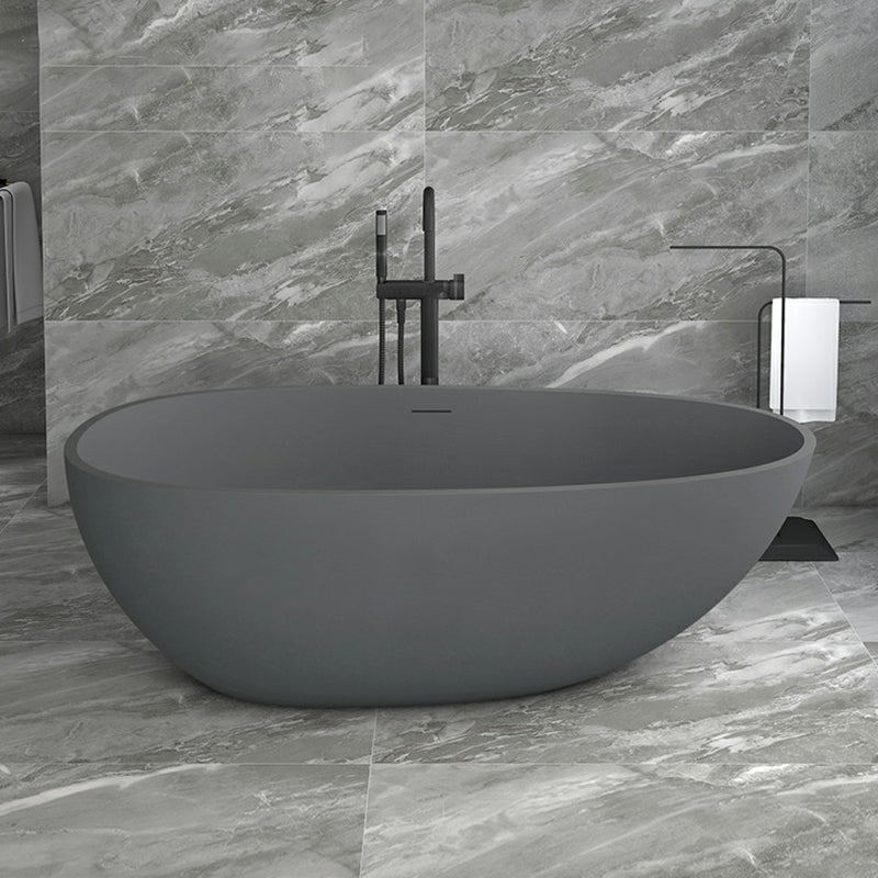 Modern Style Freestanding Soaking Bathtub Stone Free Form Bathtub
