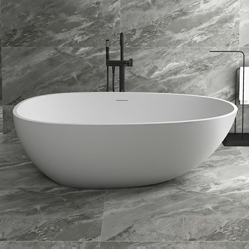 Modern Style Freestanding Soaking Bathtub Stone Free Form Bathtub