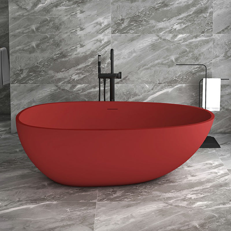 Modern Style Freestanding Soaking Bathtub Stone Free Form Bathtub