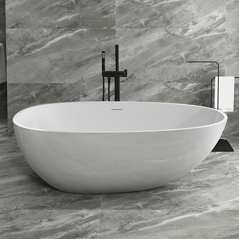 Modern Style Freestanding Soaking Bathtub Stone Free Form Bathtub