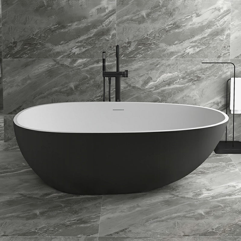 Modern Style Freestanding Soaking Bathtub Stone Free Form Bathtub