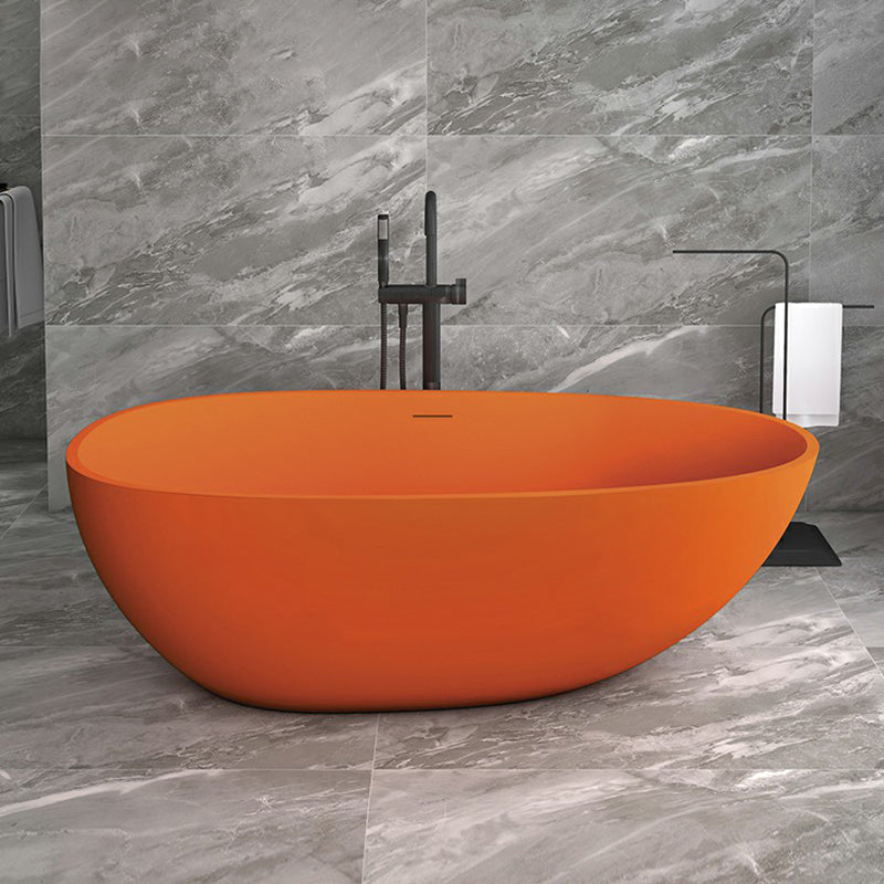 Modern Style Freestanding Soaking Bathtub Stone Free Form Bathtub