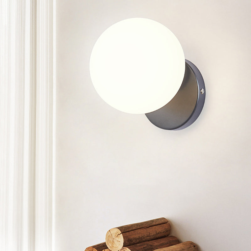 Modern Simple Glass Wall Mount Light Fixture Ball Shape Sconce Lights