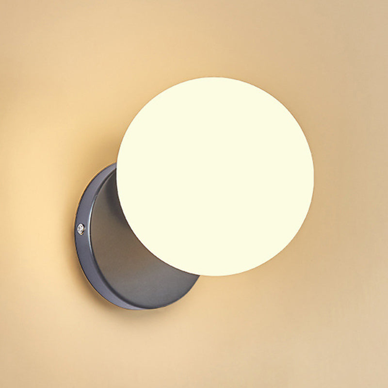 Modern Simple Glass Wall Mount Light Fixture Ball Shape Sconce Lights