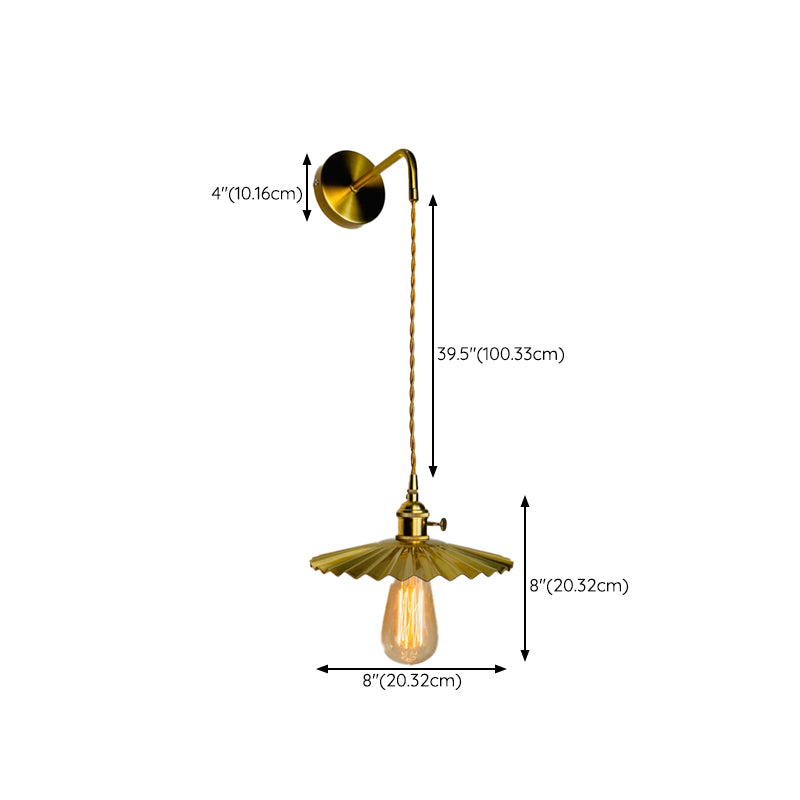 Modern Wall Sconce Metal Flower Shape Vanity Lamp with Glass / Metal Shade