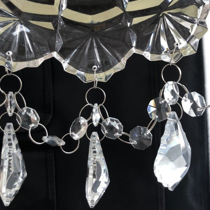 Crystal Modern Wall Sconce Flower Shape Vanity Lamp with Glass Shade for Living Room