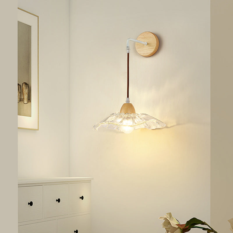 Contemporary Wall Light Fixture Glass Shade Wall Light Sconce for Bedroom