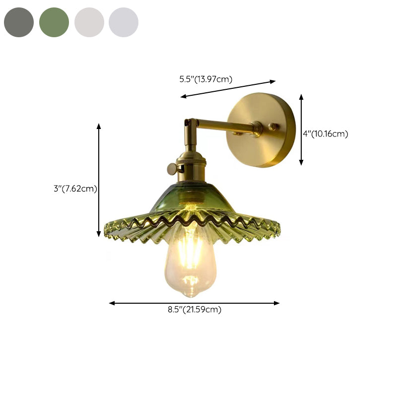 Metal Modern Wall Sconce Flower Shape Sconce Lights with Glass Shade for Bedroom