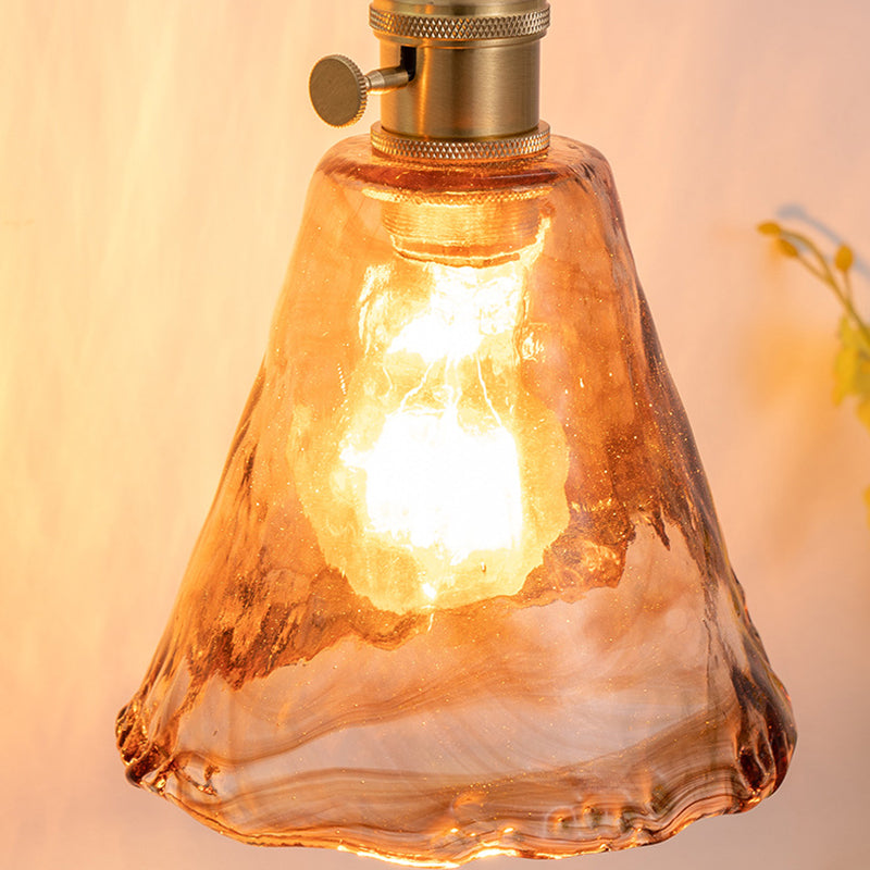 Gold Modern Metal Wall Sconce Geometric Shape Sconce Lights with Glass Shade