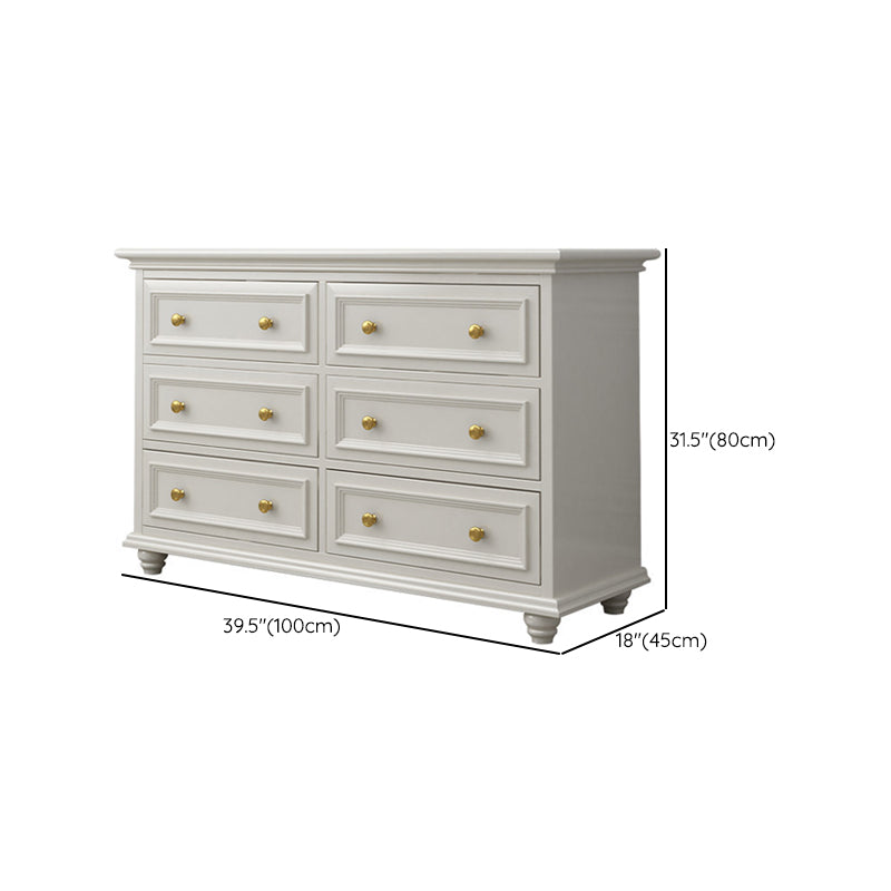 Ornate Traditional Double Dresser Birch Storage Chest with Drawers for Bedroom