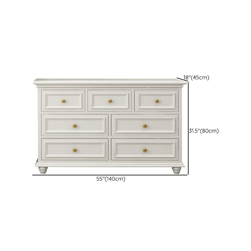 Ornate Traditional Double Dresser Birch Storage Chest with Drawers for Bedroom