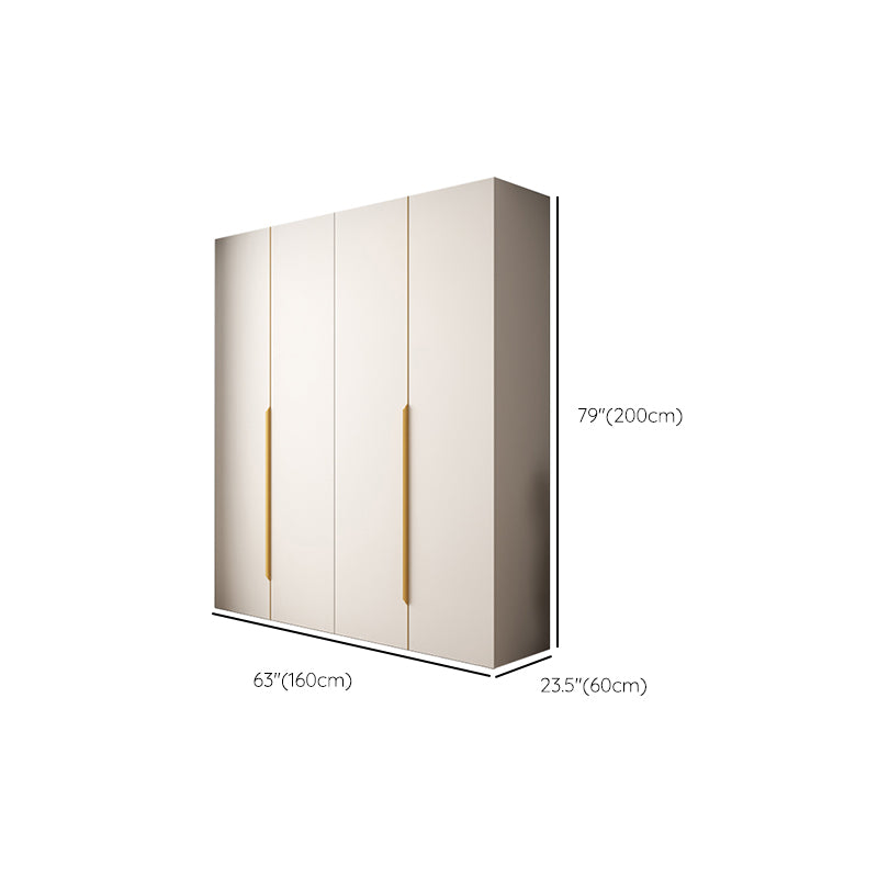 Hinged Wardrobe Closet White Engineered Wood Wardrobe Armoire