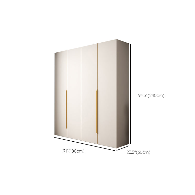 Hinged Wardrobe Closet White Engineered Wood Wardrobe Armoire