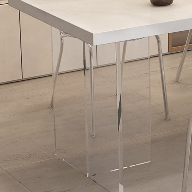 Contemporary 1/2/5 Pieces Furniture Rectangle Solid Wood Dining Set in White