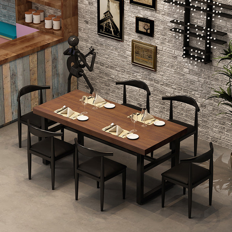 Industrial 1/3/5/7 Pieces Dining Set Rectangle Pine Wood Dining Table for Cafe