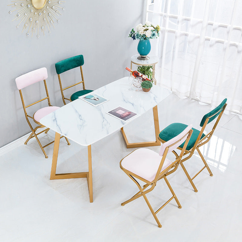 1/5 Pieces Nordic Dining Set Rectangle Stone Dining Table for Dining Room