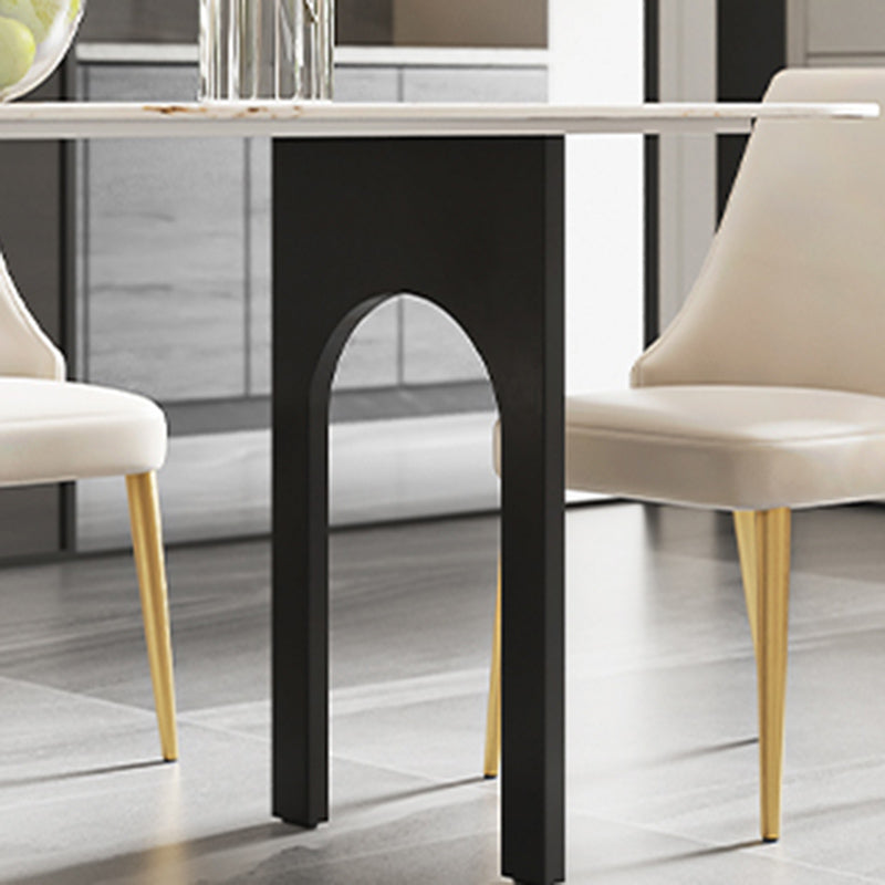 Glam 1/4/5/6/7  Pieces Dining Set Rectangle Stone Dining Table for Dining Room