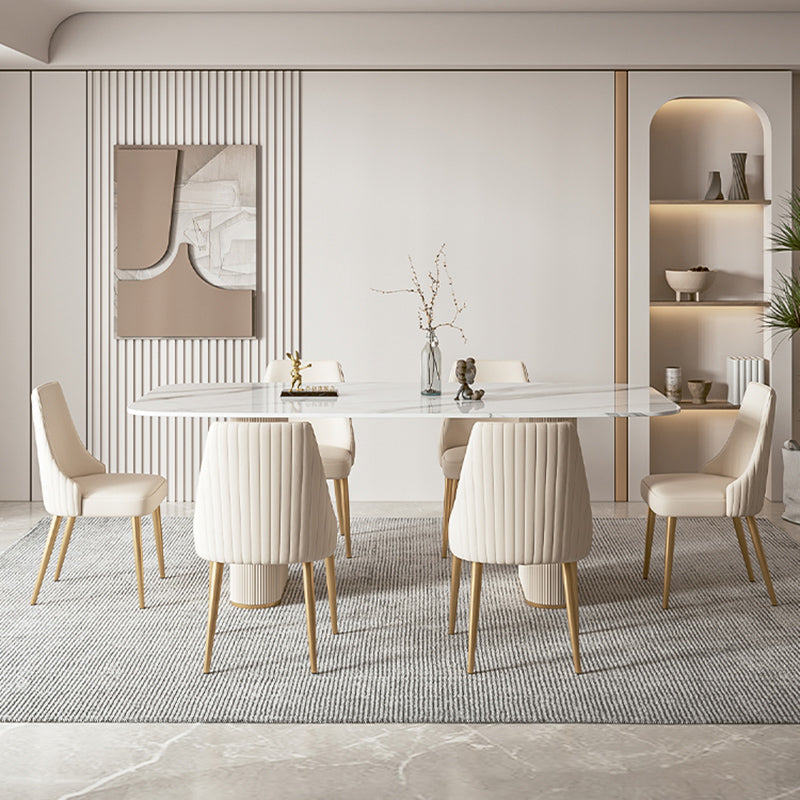 1/4/5/7 Pieces Dining Set Stone Dining Furniture for Dining Room