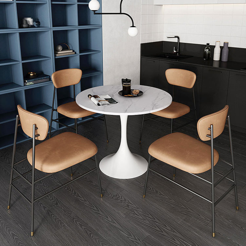 Modern 1/2/3/4/5 Pieces Dining Set Round Stone Dining Table for Kitchen