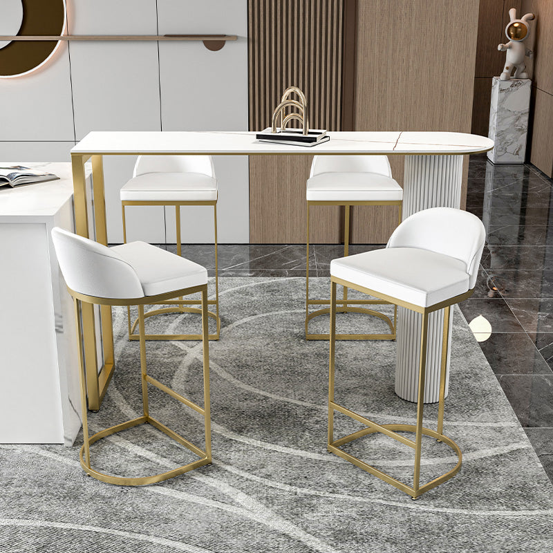 Modern 1/2/5 Pieces Bar Table Set Stone Counter Table with High Stools for Cafe