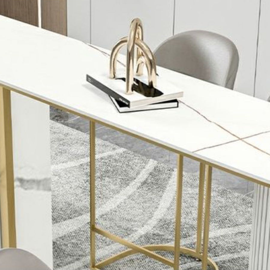 Modern 1/2/5 Pieces Bar Table Set Stone Counter Table with High Stools for Cafe