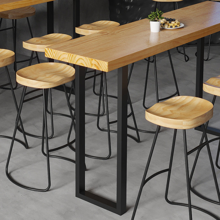 Modern 1/4/7 Pieces Bar Table Set Rectangle Wood Counter Table with Stools for Cafe