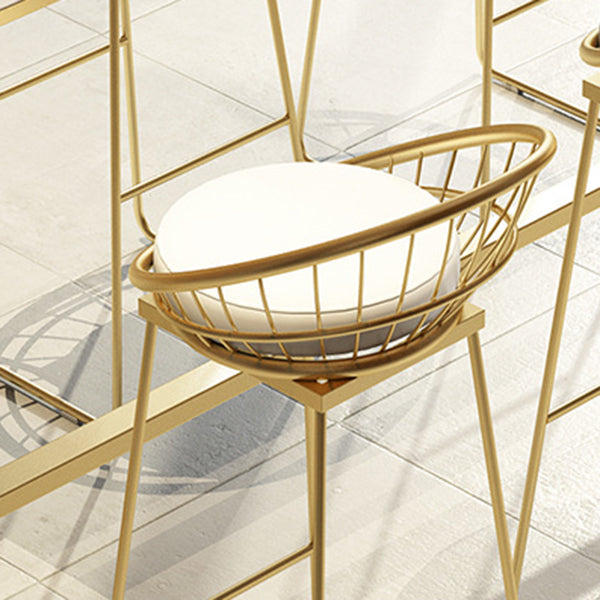 Rectangle Bar Table Set 1/7/9 Pcs Glam Bar Table and Stools with Metal Frame