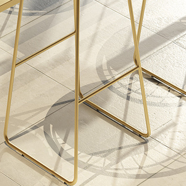 Rectangle Bar Table Set 1/7/9 Pcs Glam Bar Table and Stools with Metal Frame