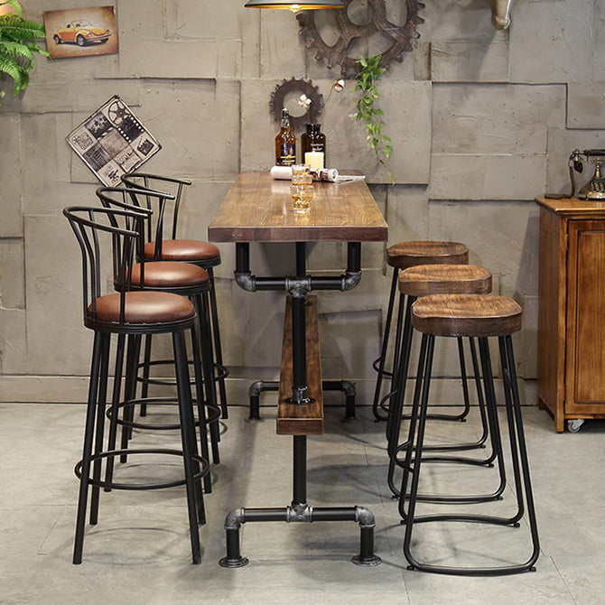 1/3/4/7 Pieces Bar Stool and Table Set Solid Wood Pub Table Set