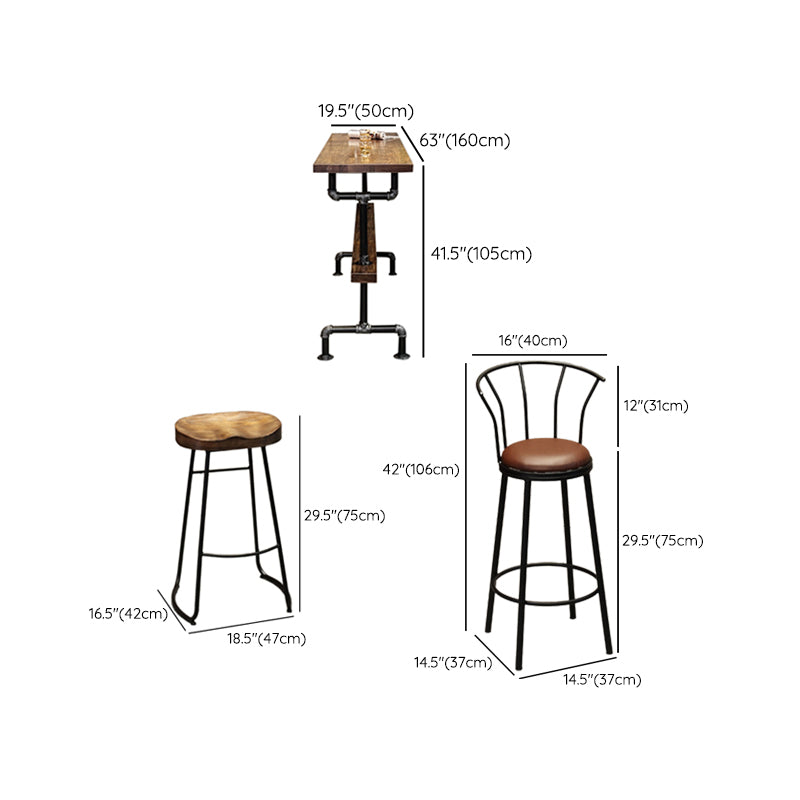 1/3/4/7 Pieces Bar Stool and Table Set Solid Wood Pub Table Set