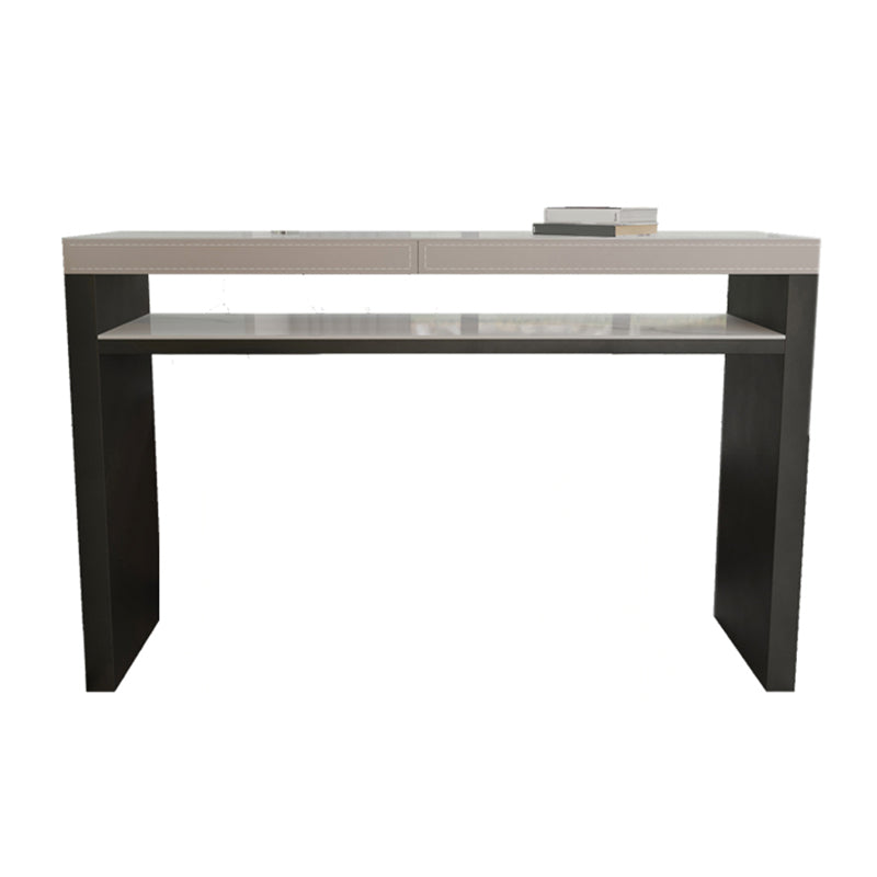 Industrial Counter Height Set 1/2/3 Pcs Stone and Leather Bar Table with Backless Stools