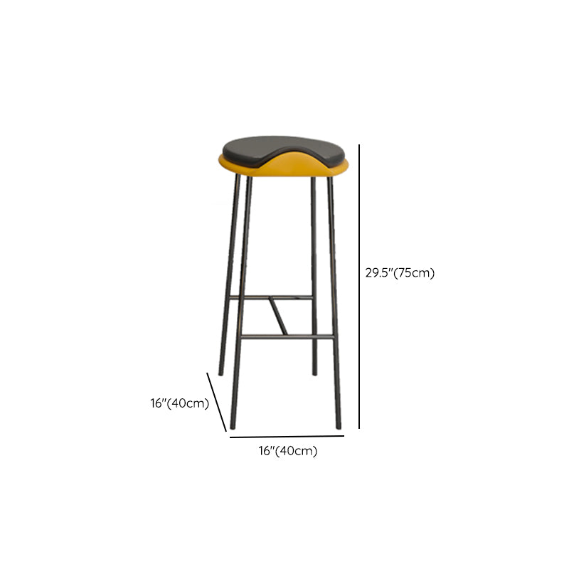 Industrial Counter Height Set 1/2/3 Pcs Stone and Leather Bar Table with Backless Stools