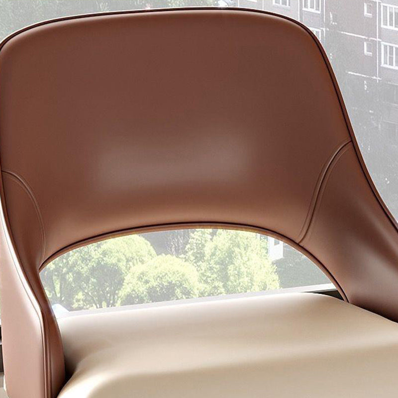 Glam Kitchen Dining Chair Metal Legs Open Back Dining Arm Chair