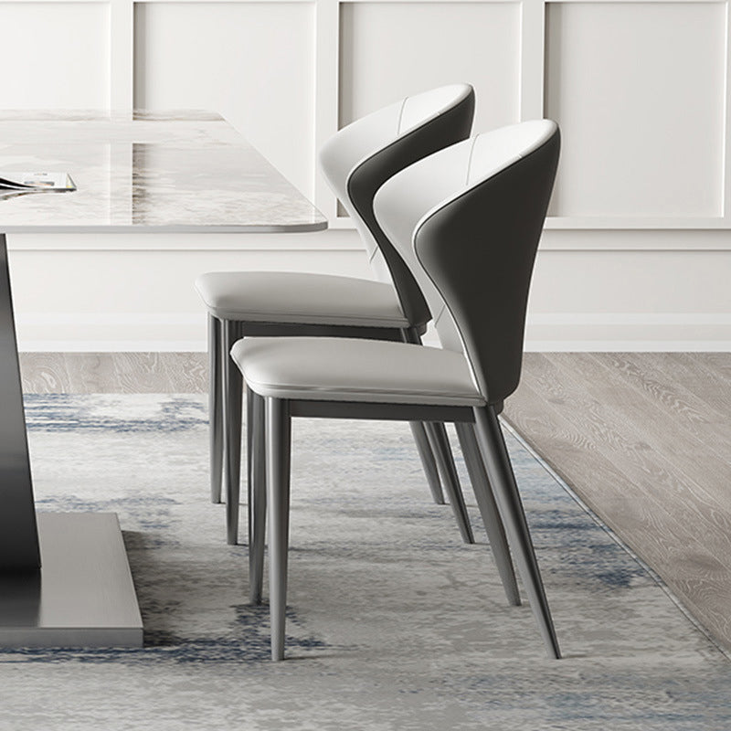 Kitchen Contemporary Side Chair Gray Legs Wingback Dining Chair