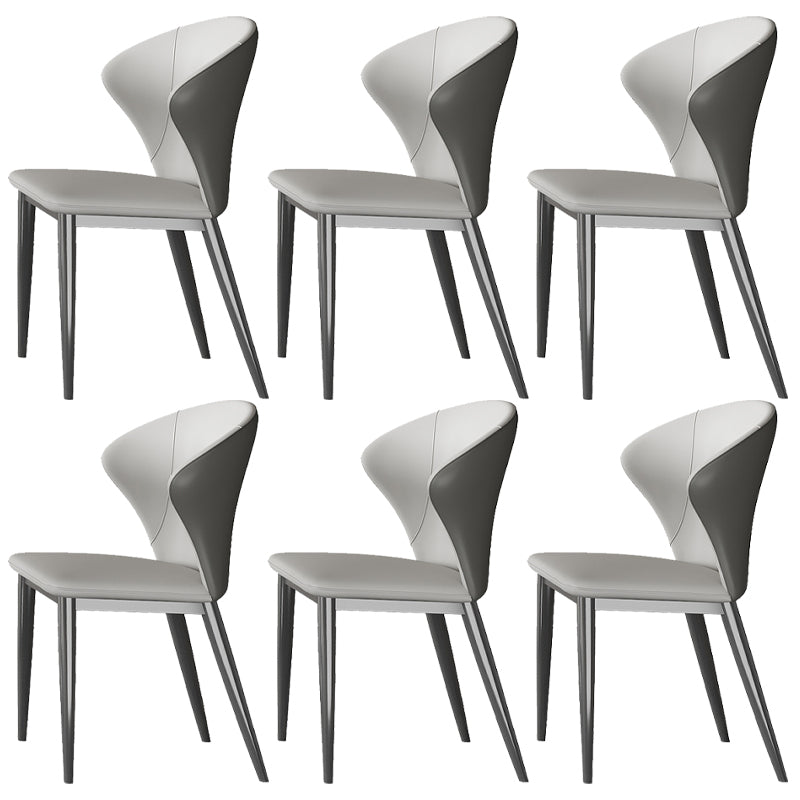 Kitchen Contemporary Side Chair Gray Legs Wingback Dining Chair
