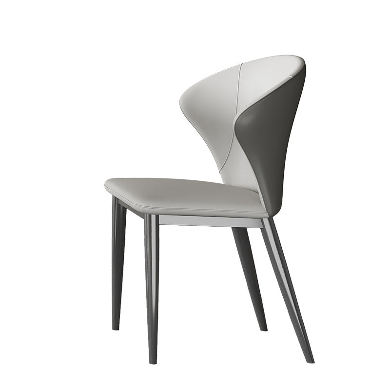 Kitchen Contemporary Side Chair Gray Legs Wingback Dining Chair
