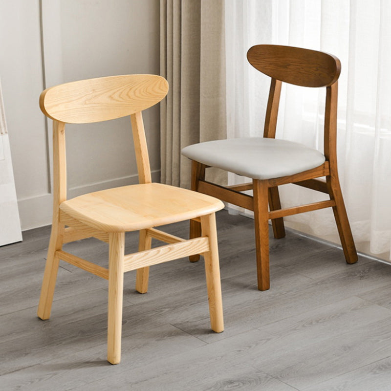 Open Back Dining Side Chair Contemporary Solid Wood Dining Chair