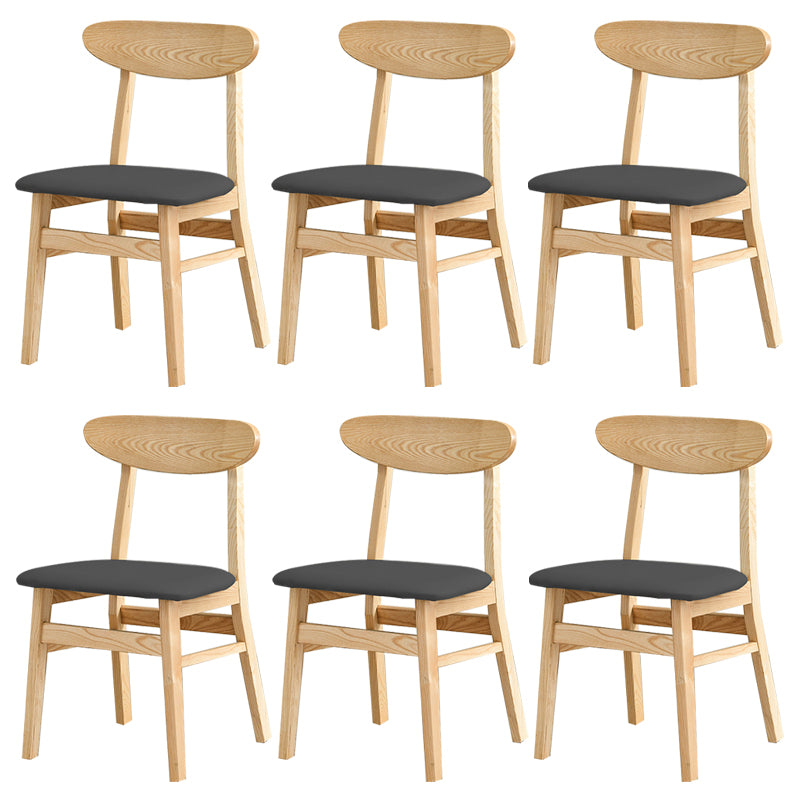 Open Back Dining Side Chair Contemporary Solid Wood Dining Chair