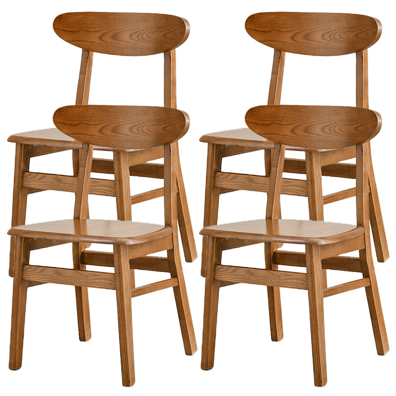 Open Back Dining Side Chair Contemporary Solid Wood Dining Chair