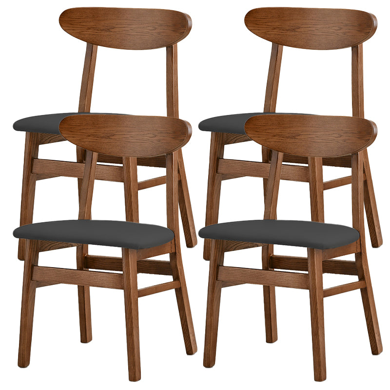 Open Back Dining Side Chair Contemporary Solid Wood Dining Chair