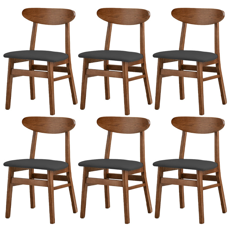 Open Back Dining Side Chair Contemporary Solid Wood Dining Chair